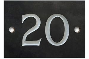 NUMBERS & NAMES BY ATLANTIC HARDWARE Engraved Slate House number sign - 1 to 99 (select your number here) - number 20 (Same Day Dispatch by 1st class Post!!!)