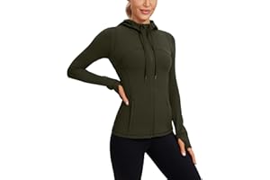 CRZ YOGA Chaqueta de entrenamiento con cremallera y capucha para mujer