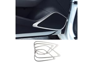 HIGH FLYING pour A3 8V 2012-2019 Porte Latérale Haut-Parleur Coque Trim Acier Inoxydable Accessoire Auto 4 pièces