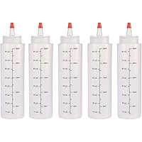 YOUYIKE® Squeeze Flasche aus Kunststoff, 5 Stück 250ml Plastik Quetschflasche, Liquid-Flaschen mit Auslaufsicher Tip Cap…