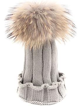 TININNA Inverno Caldo Lavorato a maglia pom pom Cappello Berretto di lana Berretto da sci Beanie Hat per bambini...