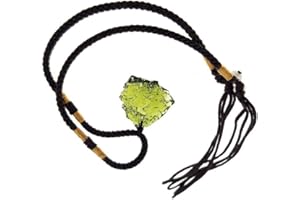 WINBST Moldavit - Collana con cristallo di moldavite naturale verde aerolite e cristalli di energia apotropaica, ciondolo con pietra irregolare, idea regalo per uomini e donne