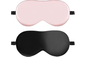 Quelcc Mascherina per Dormire, Mascherina Occhi per Dormire, da Notte in Seta Morbidissima, con fascia regolabile, Maschera per Dormire Viaggi Yoga