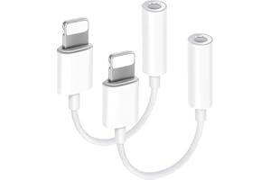 TAYTE [2PC] Kopfhöreradapter für iPhone Dongle, Lightning auf 3,5mm Klinke iPhone adapter kopfhörer Aux Audioanschluss Kopfhörersplitter Kompatibel für iPhone 14 13 12 12 Pro Max 11 XS XR XS Max 7 8 Plus