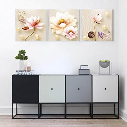 DIY 5D Diamond Painting Full Drill Plant Lotus Simple Modern Living Room Masonry Cross Stitch Drill Diamond Embroidery,180*60cm