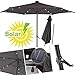 Produktbild KESSER® Sonnenschirm  Alu  LED  Solar Ø 270cm  Kurbelsonnenschirm Gartenschirm Ampelschirm 2,7m  An-/Aus- Druckknopfschalter wasserabweisende Bespannung - Sonnenschirm Schirm Gartenschirm Marktschirm  Grau