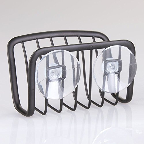InterDesign 61077EU Axis Schwamm-Halter mit Saugnäpfen, mattschwarz - 4