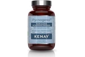 ‎KENAY Pycnogenol-Extrakt aus Rinde der französischen Meereskiefer -pinus pinaster-100mg pro Tagesdosis-pflanzliche Kapsel-vegan-Ohne Magnesiumstearat-30 Kapseln vegan KENAY EUROPE