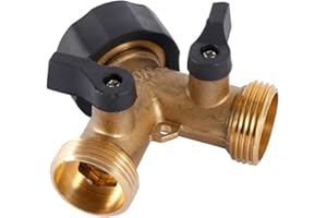 YOUR'S BATH Robinet Double Machine à Laver, Répartiteur Raccord en Y 2 Voies pour Tuyaux d'Alimentation 3/4", Extérieur Jardin Double en Laiton Robuste