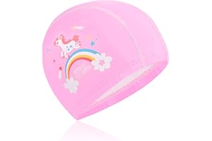 ORENGE Cuffia Piscina Bambini Elastic Cuffia da Nuoto Impermeabile Cuffie da Nuoto Cuffia Piscina Tappi da Nuoto Tessuto Confortevole con Modello Cartone Animato Carino per Ragazzo Ragazza Bambino