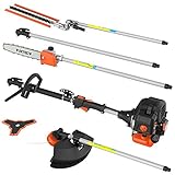 FUXTEC Benzin Motorsense FX-MT152E 5in1 Multitool, 52 cc, Profi-Tragegurt und inkl. 1m Verlängerung 3 PS Kombigerät Heckenschere Hochentaster Kombisystem Freischneider fs 2-Takt Test - 9