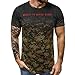 Produktbild Luckycat Herren Camouflage Kurzarm Shirt Rundhals Basic Oversize Slim Fit T-Shirt Freizeithemd Vintage Knopfleiste O Neck T-Shirt Plain Henley Tops Herren T-Shirt Kurzarmshirt Oversize Longshirt Basic