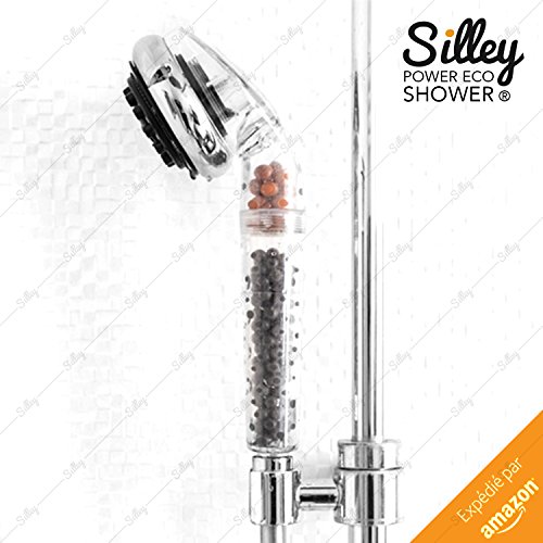 [Neue 2017] silley® Power Eco Shower Original & # x2605; Duschkopf mit Kügelchen für Erfassen die Elektronen – 7 Strahlarten: Standard/Turbo/SPA/Soft/Normal/Massage/Spray + Stop – Funktion Handbrause Universal-Qualität Einfache Installation – Duschkopf Economy – Box ideal Geschenk - 5