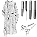 Ayliss® Pro Salon Barbers Hairdressing Set Hair Cutting Cape+2pcs Stainless Steel Scissors+4pcs Combs (#3)