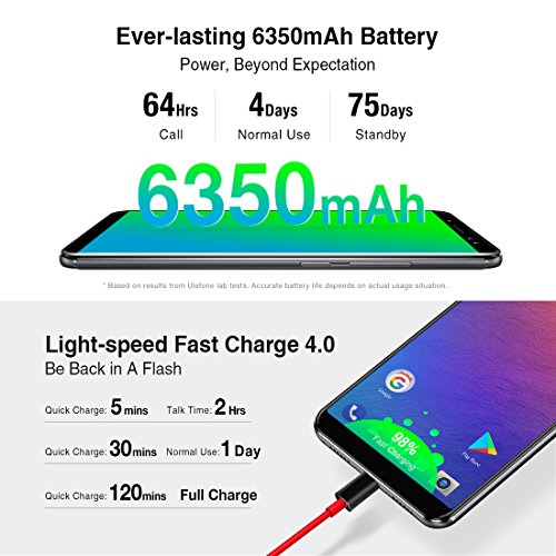 Ulefone 6350mAh Quad Kamera Smartphone, Power 3S Octa-Kern-Handy|6,0 