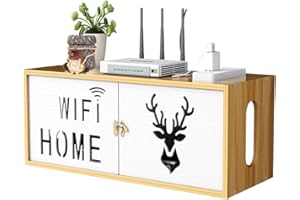 NUODWELL Scatola di immagazzinaggio del router del WiFi montato a parete della schermatura del filo di finitura, con la porta del mobile, la TV set-top box di stoccaggio