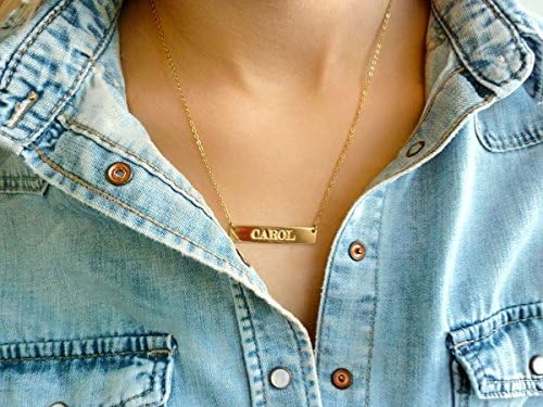 Personalized Name Bar necklace Initial Name necklace Delicate Personalized pendant 14ct Gold Filled or 925 Sterling Silver jewellery minimalist jewellery