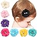 Produktbild 18 PCS 5,1 cm Strass Chiffon Blume Haar Bögen Clips für Katzenstreu Baby Girl Todder