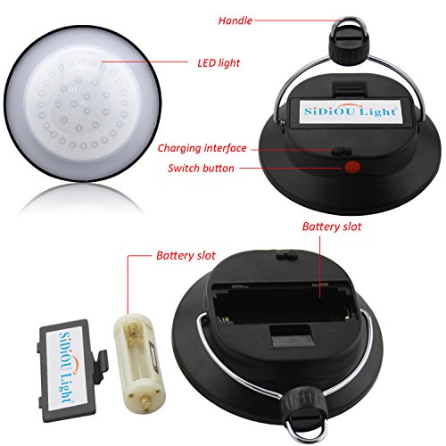 Sidiou Group 60 LED Outdoor Indoor Camping Licht 18650 Fern Tragbare Lampenschirm Kreis Zelt-Laterne-White Light Campingplatz Hängelampe - 3