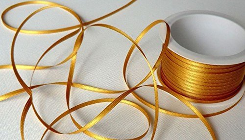 Doppel - Satinband 50m x 3mm gold Goldband Geschenkband Dekoband Schleifenband