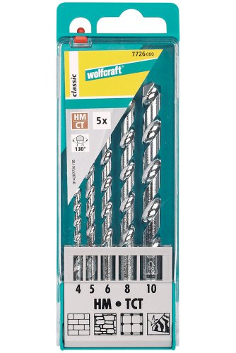 Wolfcraft 5 Steinbohrer HM, sortiert 7726000