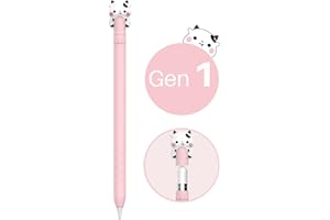 NIUTRENDZ Cute Cow Case for Apple Pencil 1st Generation Case Silicone Protective Cover Sleeve Skin Accessories (Pink)