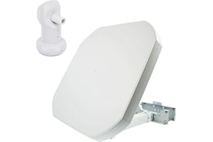 Premium X FLAT43 Sat Flachantenne mit Single LNB Satellitenantenne Digital Satelliten-Anlage für 1 Teilnehmer 4K UHD FullHD HD