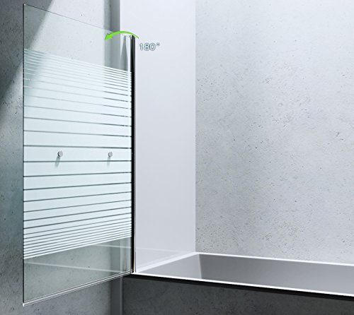 BxH: 94×143 cm Design Duschabtrennung Cortona1122, 6mm ESG-Sicherheitsglas teilsatiniert, inkl. Nanobeschichtung, Badewannenfaltwand, - 3