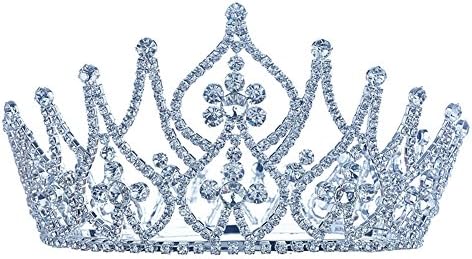 Bridal Queen Pageant Beauty Contest Tall Tiara Full Crown use Austrian Crystal Headpiece