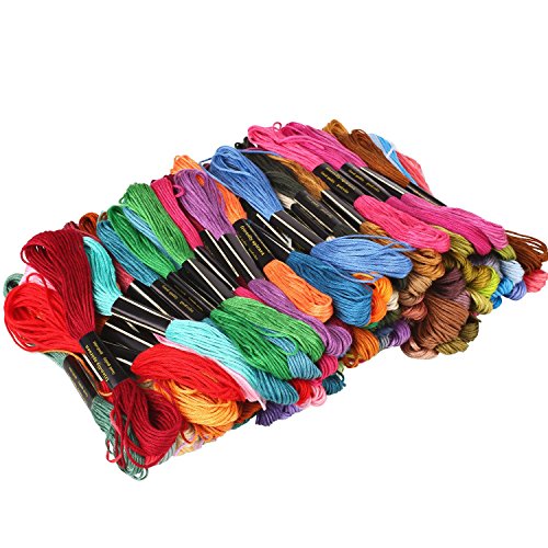 SOLEDI Stickgarn Embroidery Floss multifarben weicher Baumwolle perfekt für Friendship Bracelets Freundschaftsbänder Kit Stickerei Basteln Leisure Arts Kreuzstich Embroidery Threads Nähgarne Häkeln 8m (zufällige Farbe) (150 Farben) - 3