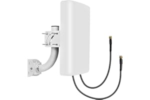 Maswell Antenna 4G LTE Antenna esterna 2X2 MIMO ad alto guadagno 10dBi 700-2700 MHz Antenna direzionale esterna a pannello per carichi pesanti per router CAMPEGGIO Cavo RG58 da 2,2 m SMA maschio e TS9