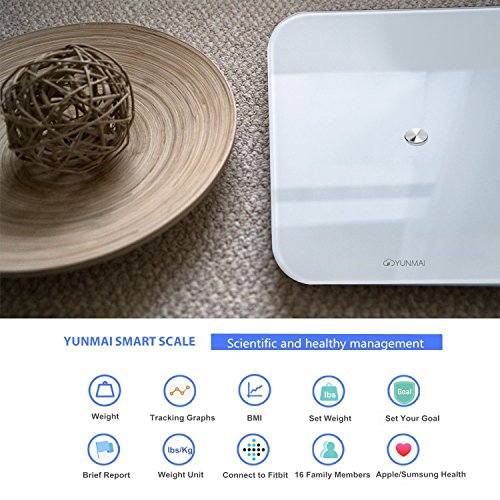 yunmai SE Smart Gewicht Maßstab Bluetooth App Control Genaue Präzision Digital Body Waagen mit Tempered Glas – Milch weiß - 3