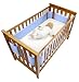 Safe Dreams Safebreathe Cot Wrap 4-sided, Maximum Airflow Hypoallergenic Breathable Cot Bumper in Blue