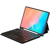 Aksesuarcim Samsung Galaxy Tab S10 FE SM-X520 X526 ile Uyumlu Kılıf Klavyeli Kalem B&ouml;lmeli Bluetooth Bağlantılı Standlı Table