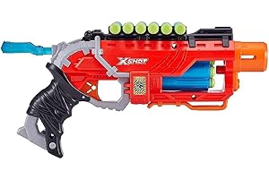 XSHOT X-Shot Dino Attack Dino Striker Schaumstoffdart-Blaster (16 Darts, 4 Ziel-Eier)