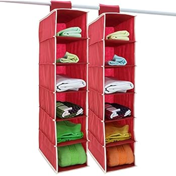 Amazon.de: 2x Hängeaufbewahrung Kleiderschrank Hängeregal I 6 Fächer I