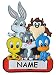 Produktbild Türschild / Namensschild - Looney Tunes mit Namen - Kinderzimmer Schild für Kinder Mädchen Jungen Möbel Bett Deko - z.B. auch für Haustiere Hundehütte Schränke