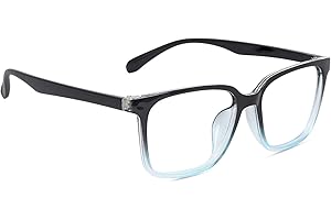 Dervin Blue Light Blocking Glasses Gaming Filter Transparent Square Eyeglasses for Eye Protection Men and Women, Computer/Tab