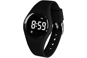 e-vibra Montre d'alarme vibrante, Montre de Rappel médical imperméable Wake Up Watch avec minuterie et 15 alarmes Quotidiennes. (Black)