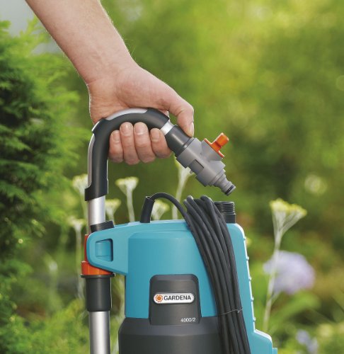 Gardena 1742-20 Regenfasspumpe Classic 4000/2 Automatic, mit Trockenlaufsicherung, Schmutz Filter, Teleskoprohr (Motorleistung: 500W, Fördermenge: 4000 l/h, Max. Druck: 2 bar, Max. Eintauchtiefe: 7 m) - 4
