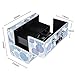 HST Professional Large Beauty Box Make Up Cosmetic Organiser Vanity Case Cosmetic Nail Polish Jewelry Organiser, Blue Polka Dot