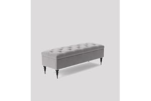 AZ Interiors Royal Furniture Chesterfield Ottoman Storage Box Bench – Upholstered Velvet End of Bed Bench, Footstool Coffee Table, Large Blanket Box & Window Seat