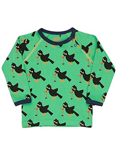 Ej Sikke Lej Baby Boys 0-24m Blackbird Langarmshirt Sweatshirt, Green (Green 345), 6-9 Months (Manufacturer size: 74)