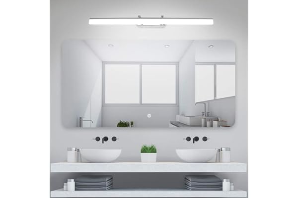 Klighten Lampe pour Miroir LED Salle de Bains IP44 18W Lampe Miroir Applique Murale Intérieure Moderne Luminaire Salle de Bain Blanc Neutre 5500K 80CM