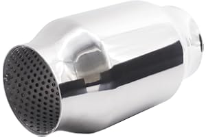 Simoni Racing ESR4 - Silenciador deportivo universal, salida redonda recta, silenciador recto para coche, acero inoxidable, longitud 160 mm