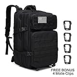 Ampliamente Utilizado - La mochila táctica de asalto está hecha de tela Oxford Oxford 600D. El recubrimiento especial es impermeable, duradero, resistente a rasgaduras y resistente a los arañazos. El diseño interior resistente al agua siempre se mantiene seco por dentro. Es adecuado para todo tipo de clima. Puedes usarlo en cualquier momento en cualquier lugar. Disfrute de excursiones, caminatas, ciclismo, caminatas y aventuras salvajes en cualquier lugar