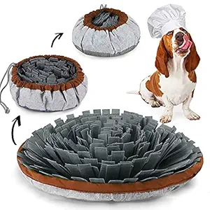 TOTARK Pet Snuffle Mat for Dogs, Dog Puzzle Toys Pet Snuffle Feeding Mat Interactive Game for Boredom, Durable Dog Sniffing Mat Soft Pet Nose Work Encourages Natural Foraging Skills for Dogs (Gray)