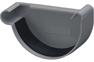 INEFA Takränna ändstycke halvrund, vänster 100mm Antracit PVC
