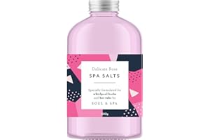 SOUL AND SPA Delicate Rose Spa Bath Salts for Hot Tubs and Whirlpool Bath 600gr Natural Aromatherapy Vegan Sea Salt Crystals Fragrance