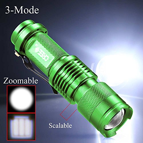Enjoydeal 7W 300LM mini Q5 LED ZOOMABLE Taschenlampe Handlampe Camping Flashlight gr¨¹n 3 Dateien - 2